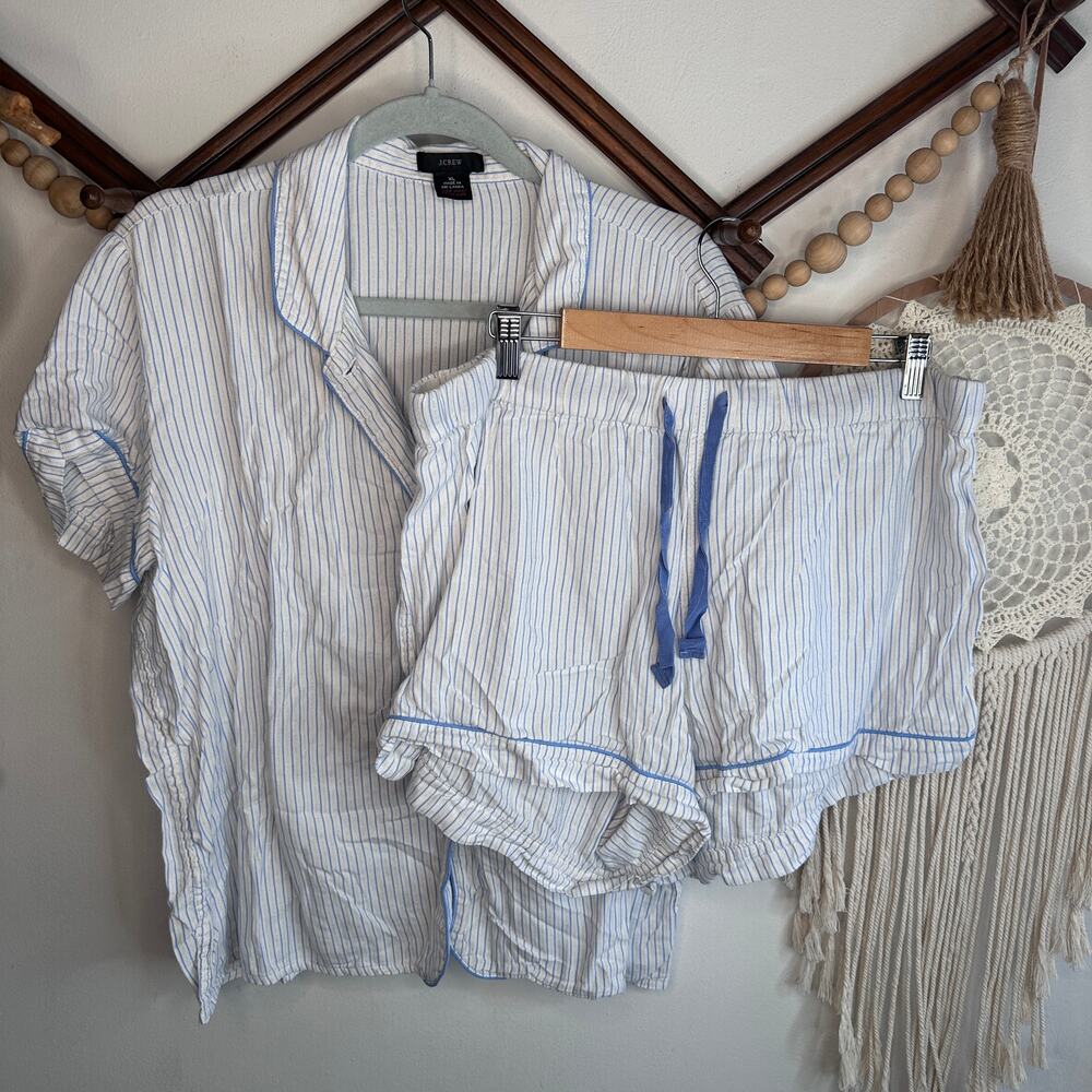 J.CREW Blue Stripe Pajama Short Set